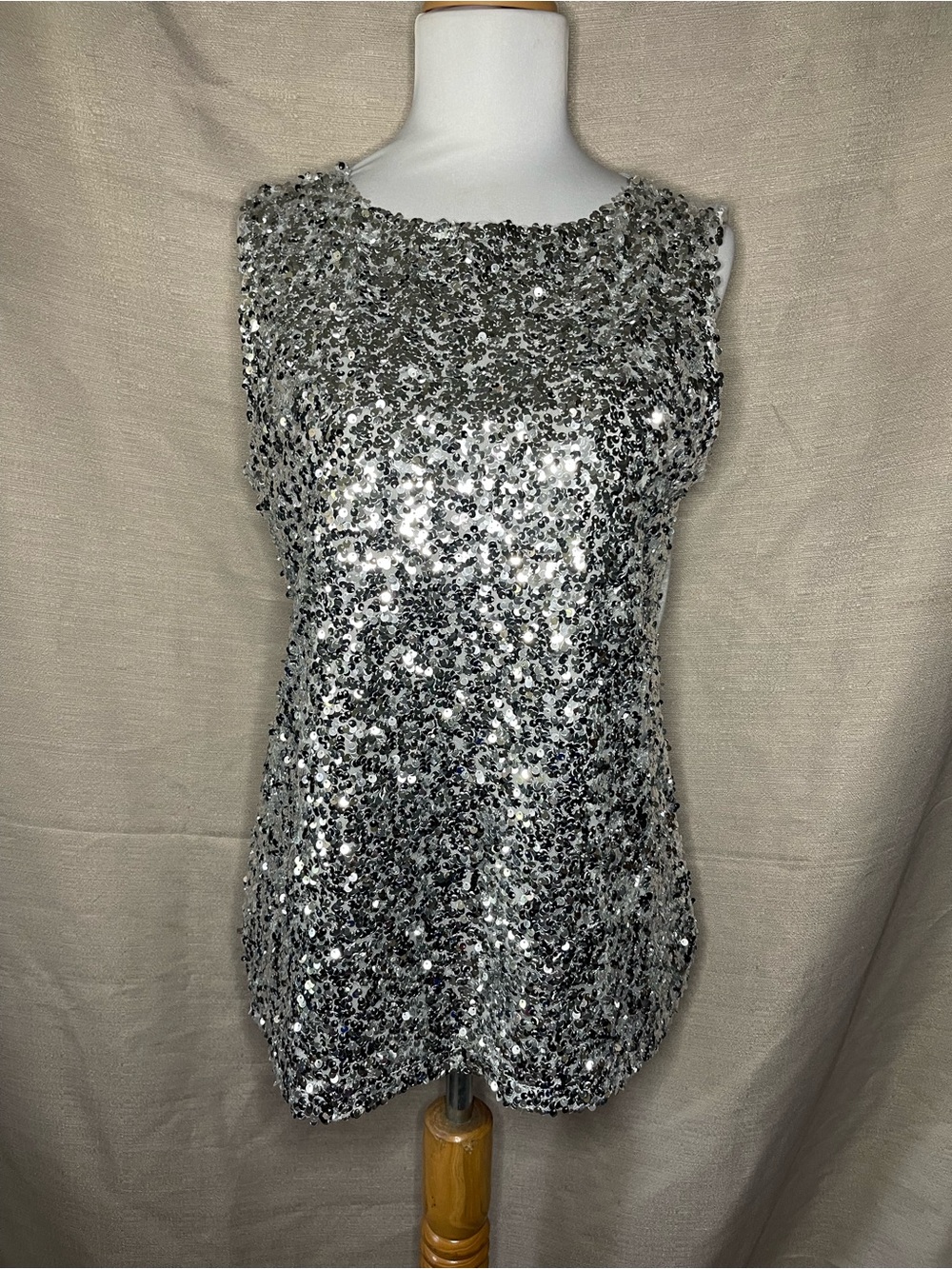 Talbots Silver Sequin Sleeveless Camisole